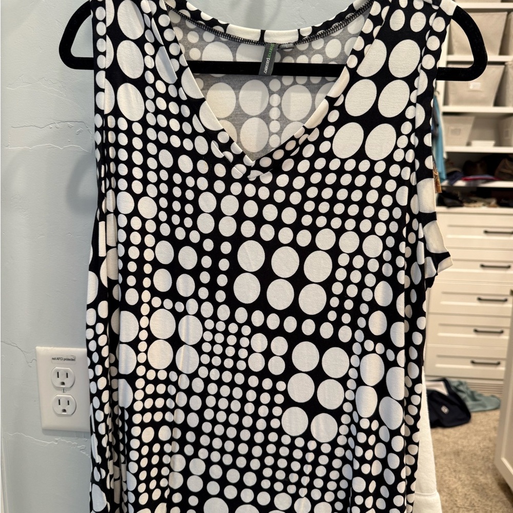 Stylish Black and White Polka Dot Tank Top